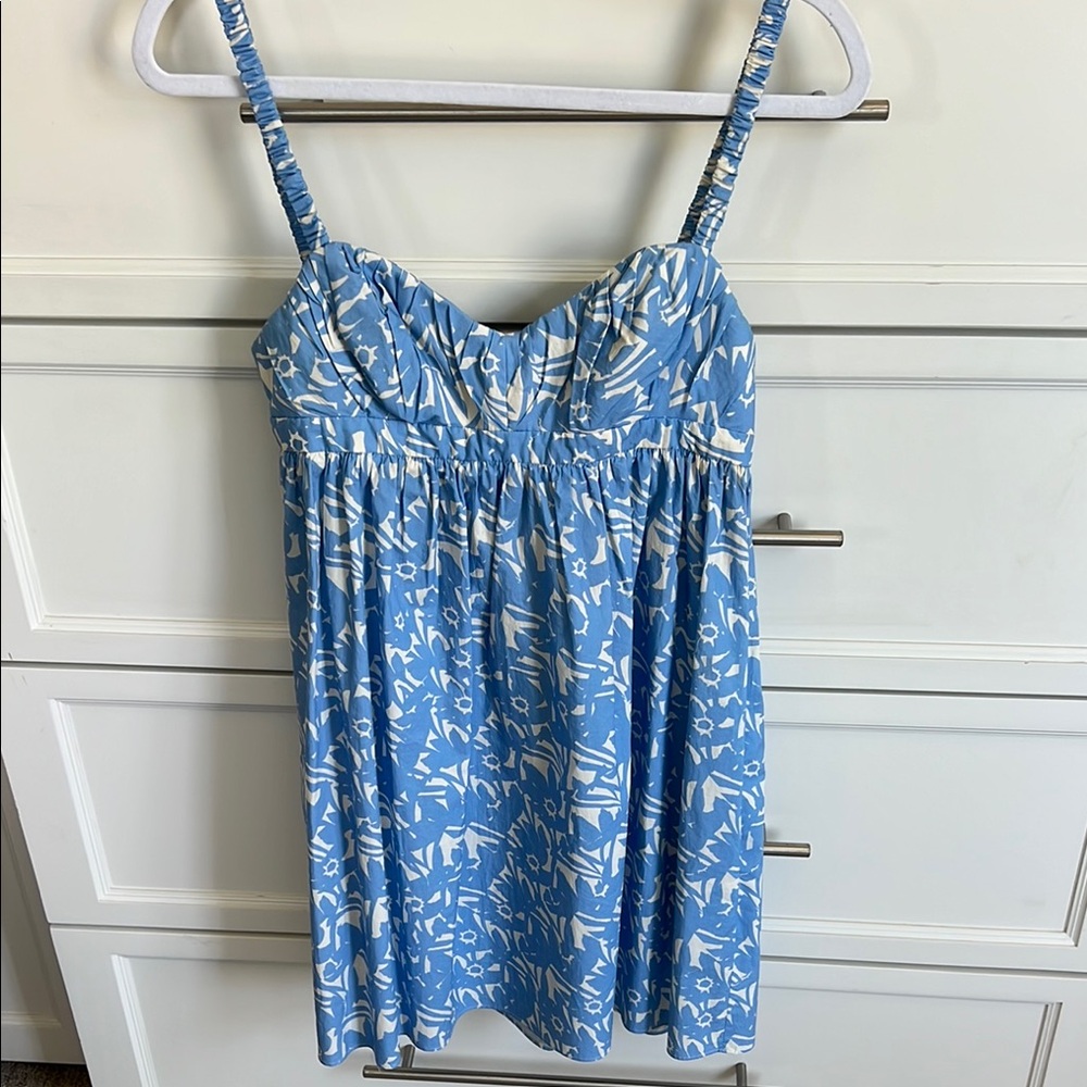 Amanda Uprichard Blue and White Mini Dress